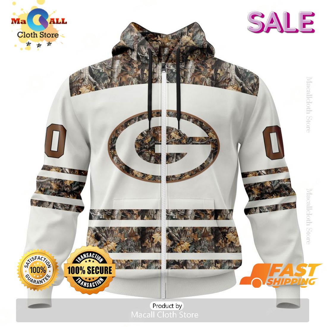 SALE Personalized NFL Green Bay Packers Special Camo Hunting Design Hoodie Sweatshirt 3D