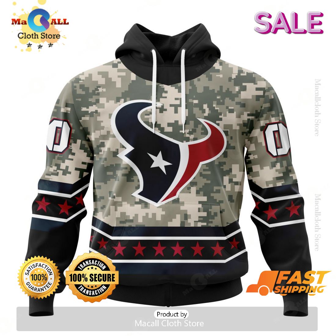 SALE Personalized NFL Houston Texans Camo Design For Veterans Day Hoodie Sweatshirt 3D SALE Personalized NFL Houston Texans Camo Design For Veterans Day Hoodie Sweatshirt 3D