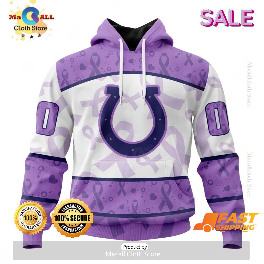 SALE Personalized NFL Indianapolis Colts Special Lavender - Fight Cancer Hoodie Sweatshirt 3D SALE Personalized NFL Indianapolis Colts Special Lavender - Fight Cancer Hoodie Sweatshirt 3D