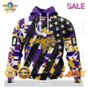 SALE Personalized NFL Minnesota Vikings Camo Design For Veterans Day Hoodie Sweatshirt 3D