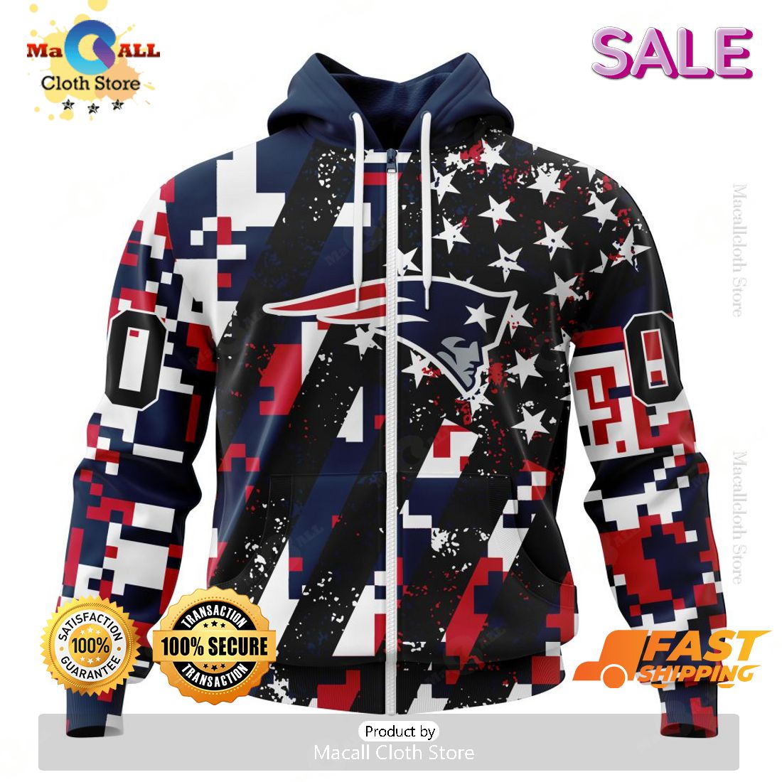 SALE Personalized NFL New England Patriots New Camo Design For Veterans Day Hoodie Sweatshirt 3D