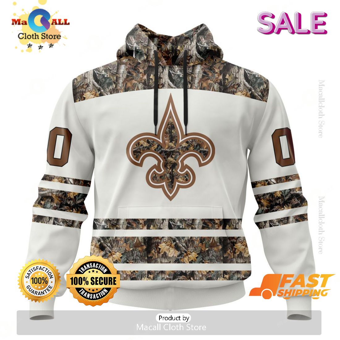 SALE Personalized NFL New Orleans Saints Special Camo Hunting Design Hoodie Sweatshirt 3D SALE Personalized NFL New Orleans Saints Special Camo Hunting Design Hoodie Sweatshirt 3D