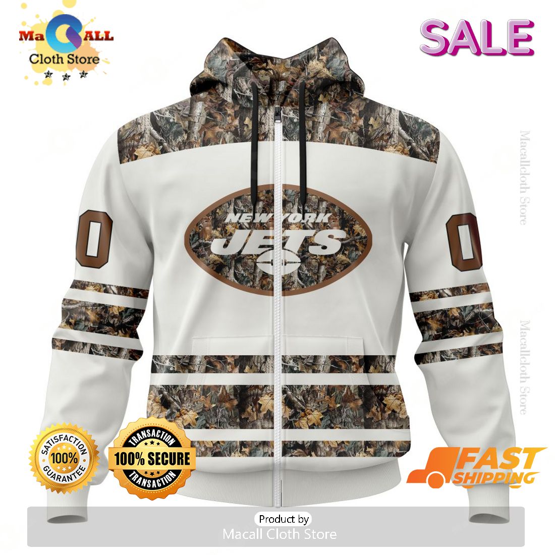 SALE Personalized NFL New York Jets Special Camo Hunting Design Hoodie Sweatshirt 3D