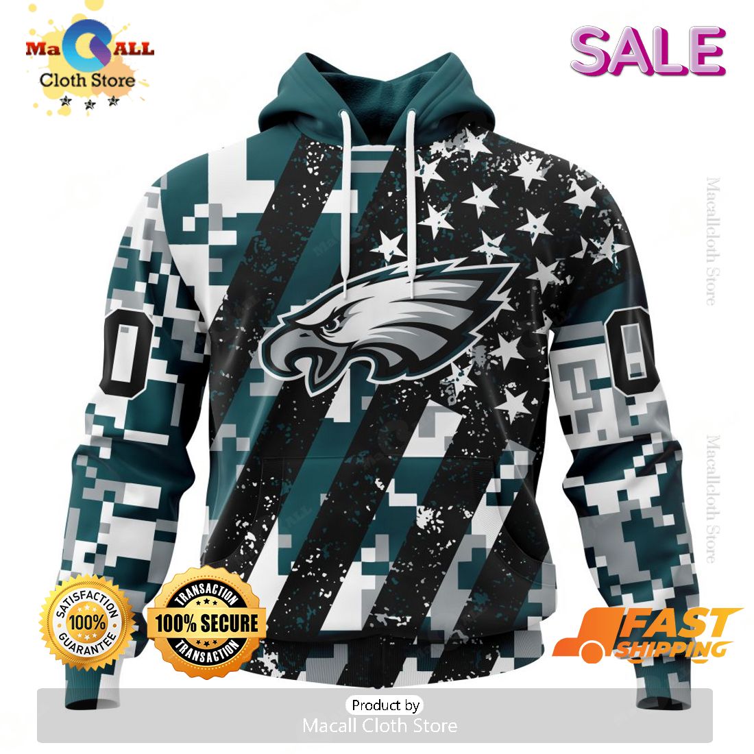 SALE Personalized NFL Philadelphia Eagles New Camo Design For Veterans Day Hoodie Sweatshirt 3D SALE Personalized NFL Philadelphia Eagles New Camo Design For Veterans Day Hoodie Sweatshirt 3D
