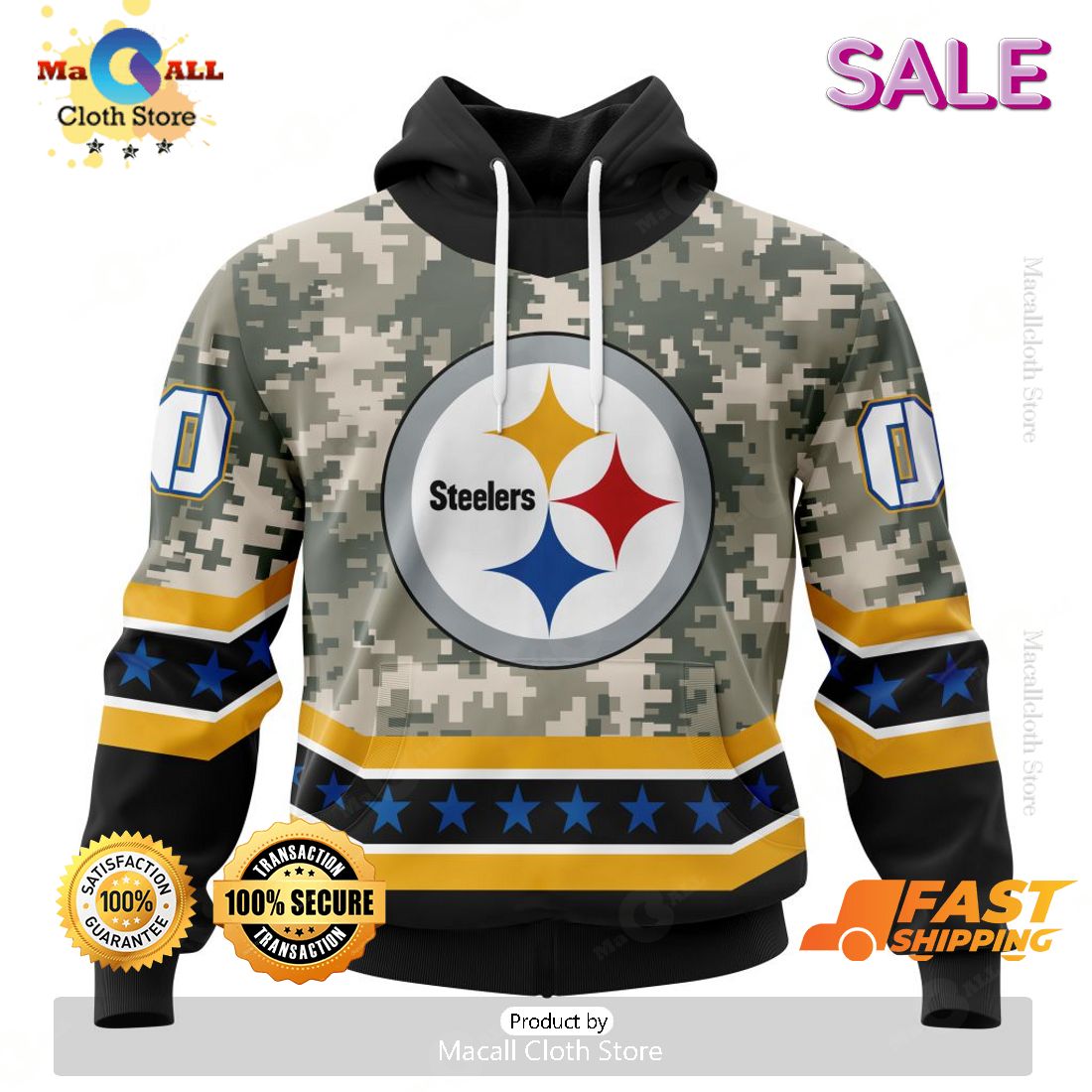 SALE Personalized NFL Pittsburgh Steelers Camo Design For Veterans Day Hoodie Sweatshirt 3D SALE Personalized NFL Pittsburgh Steelers Camo Design For Veterans Day Hoodie Sweatshirt 3D