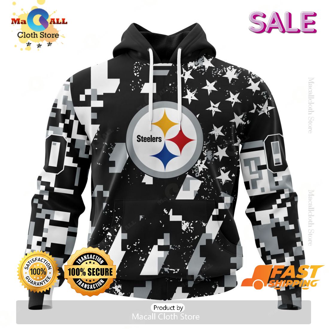 SALE Personalized NFL Pittsburgh Steelers New Camo Design For Veterans Day Hoodie Sweatshirt 3D SALE Personalized NFL Pittsburgh Steelers New Camo Design For Veterans Day Hoodie Sweatshirt 3D