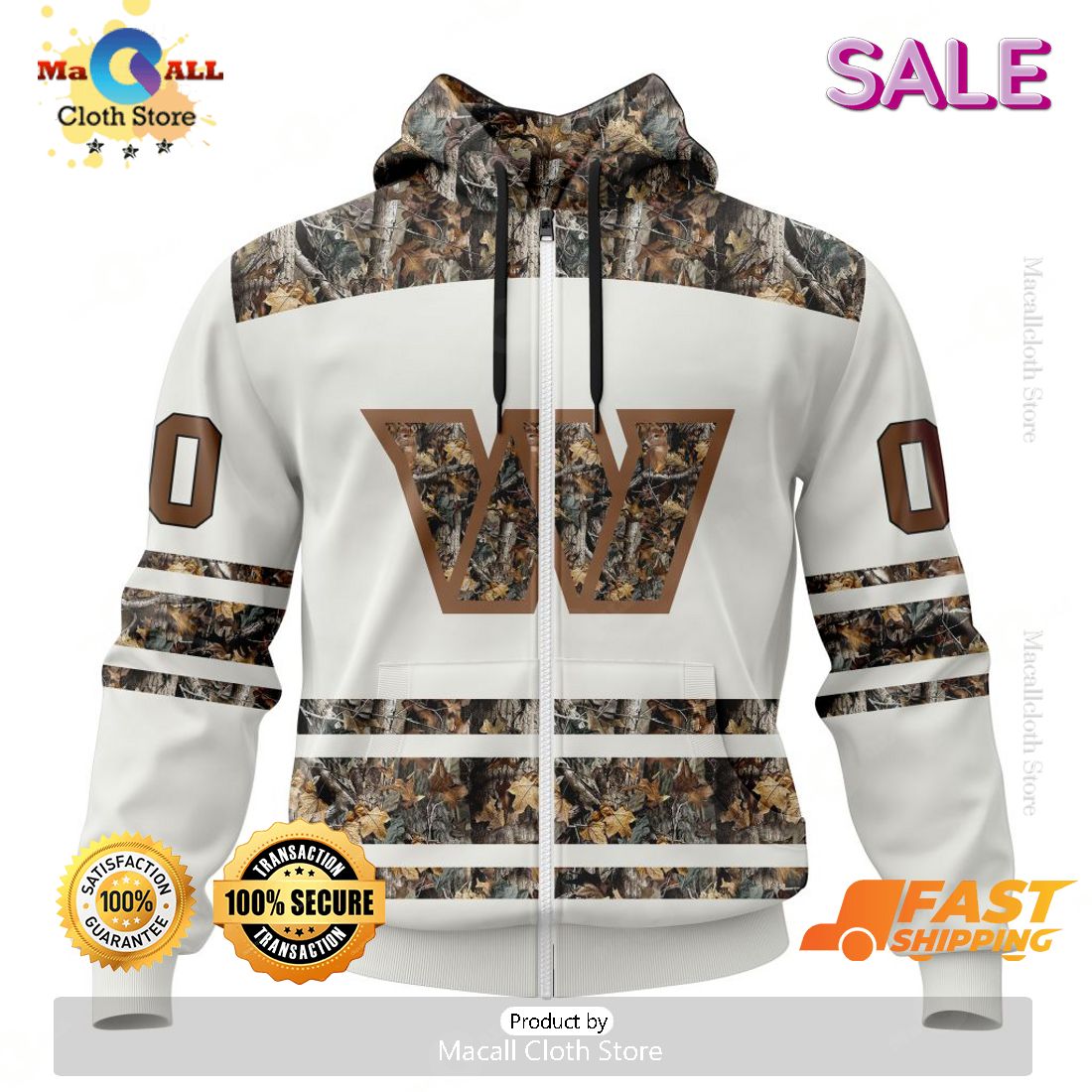 SALE Personalized NFL Washington Commanders Special Camo Hunting Design Hoodie Sweatshirt 3D