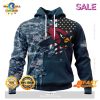 SALE Personalized NFL Atlanta Falcons Special Navy Camo Veteran Design Hoodie Sweatshirt 3D