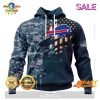 SALE Personalized NFL Carolina Panthers Special Navy Camo Veteran Design Hoodie Sweatshirt 3D