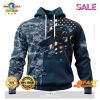 SALE Personalized NFL Chicago Bears Special Navy Camo Veteran Design Hoodie Sweatshirt 3D