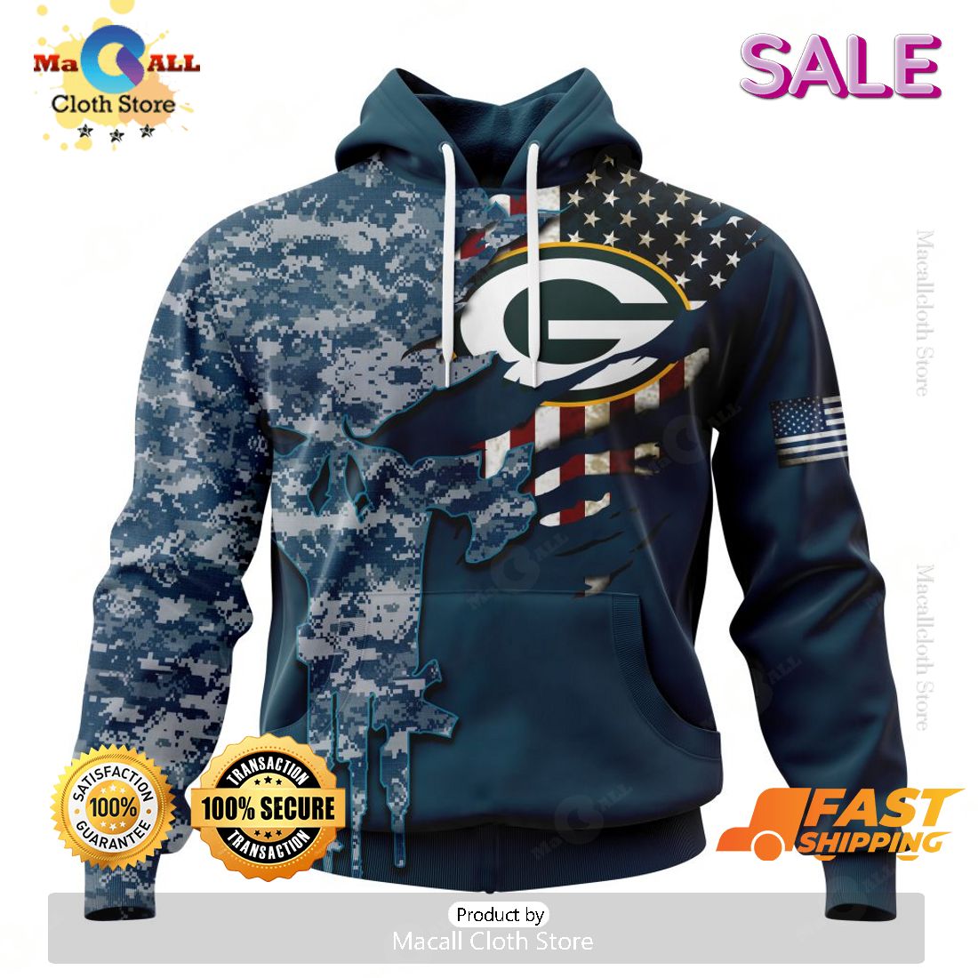SALE Personalized NFL Green Bay Packers Special Navy Camo Veteran Design Hoodie Sweatshirt 3D SALE Personalized NFL Green Bay Packers Special Navy Camo Veteran Design Hoodie Sweatshirt 3D