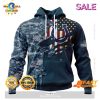 SALE Personalized NFL Houston Texans Special Navy Camo Veteran Design Hoodie Sweatshirt 3D