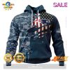SALE Personalized NFL Minnesota Vikings Special Navy Camo Veteran Design Hoodie Sweatshirt 3D