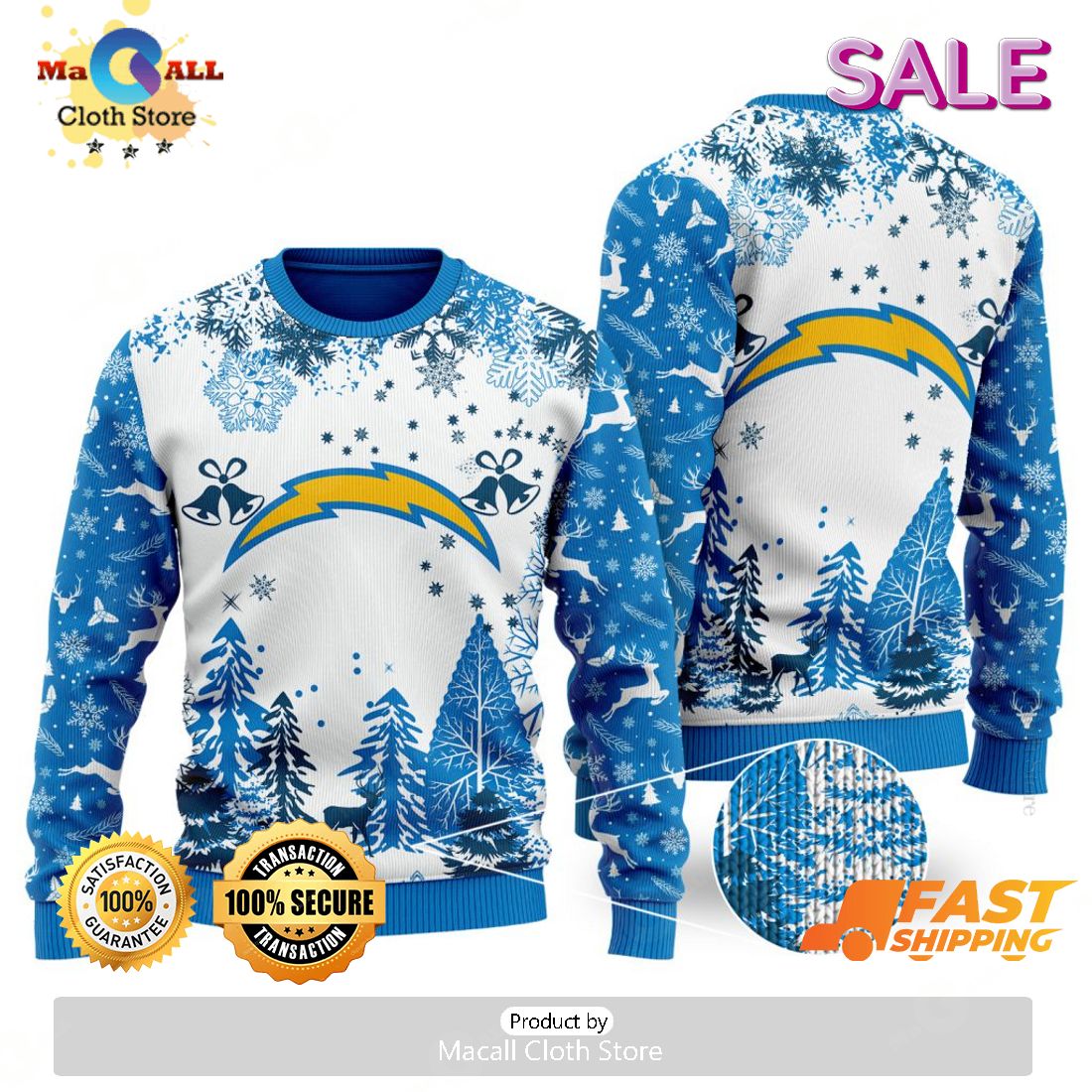 [BEST] NFL Los Angeles Chargers Special Christmas Ugly Sweater Design