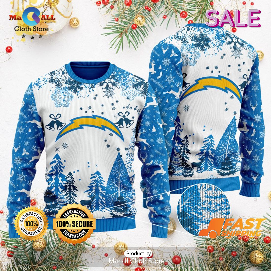 [BEST] NFL Los Angeles Chargers Special Christmas Ugly Sweater Design