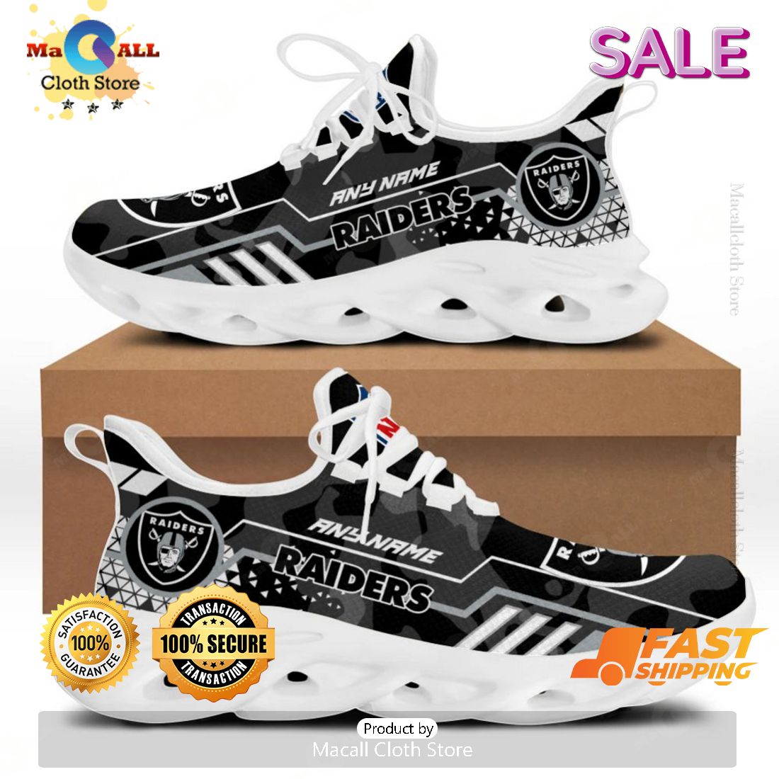 [BEST] Personalized NFL Las Vegas Raiders Special Max Soul Shoes