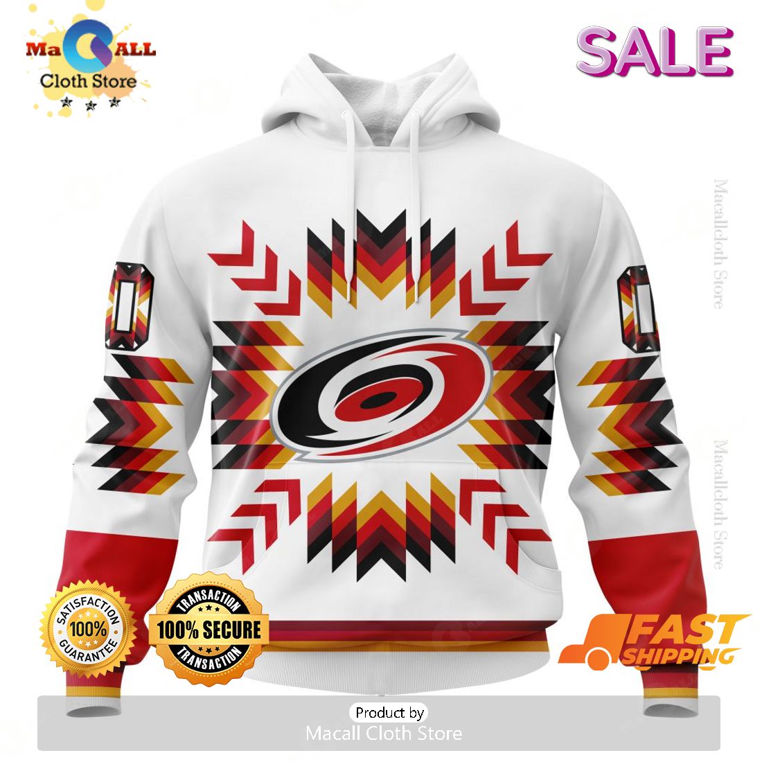 [SALE] NHL Carolina Hurricanes Special Design With Native Pattern Hoodie Sweatshirt 3D