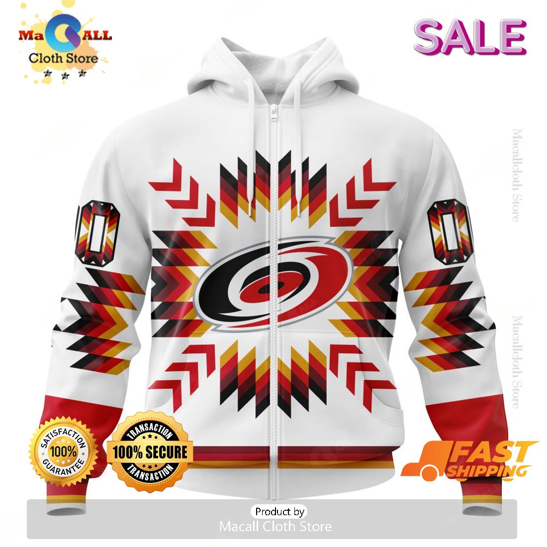 [SALE] NHL Carolina Hurricanes Special Design With Native Pattern Hoodie Sweatshirt 3D