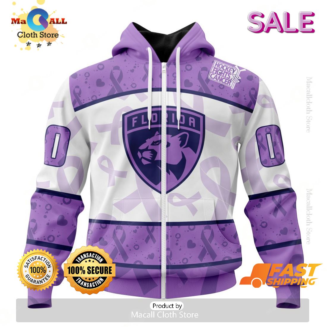 [SALE] NHL Florida Panthers Special Lavender – Fight Cancer Hoodie Sweatshirt 3D