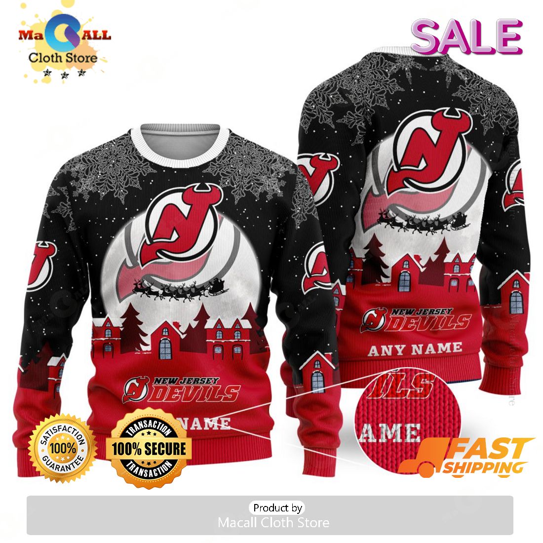 [SALE] NHL New Jersey Devils Special Christmas Ugly Sweater Design