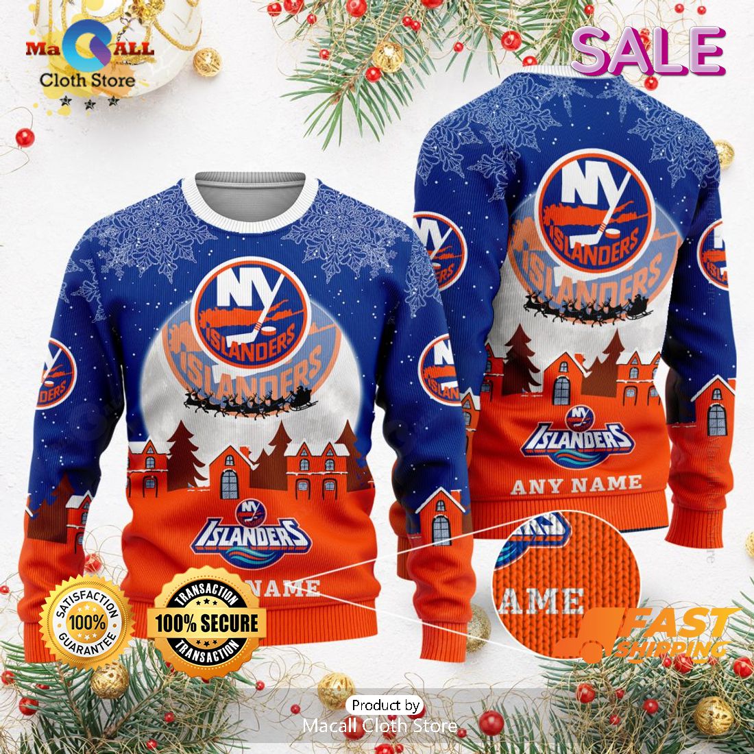 [SALE] NHL New York Islanders Special Christmas Ugly Sweater Design