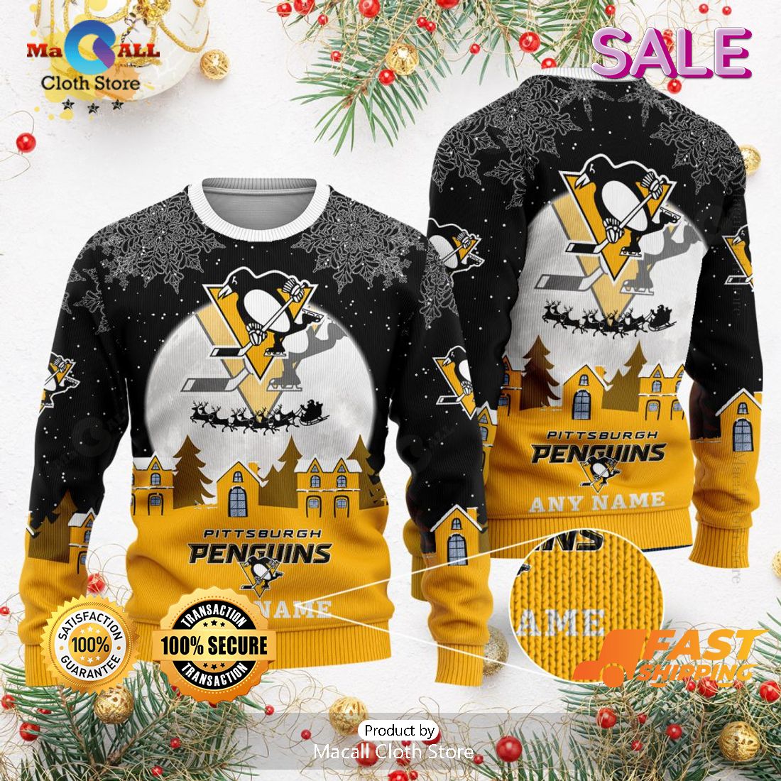 [SALE] NHL Pittsburgh Penguins Special Christmas Ugly Sweater Design