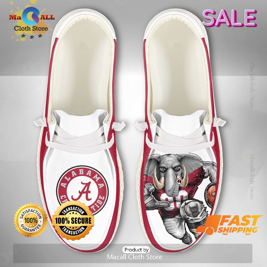 AVAILABLE NCAA Alabama Crimson Tide – Custom Name Hey Dude Shoes