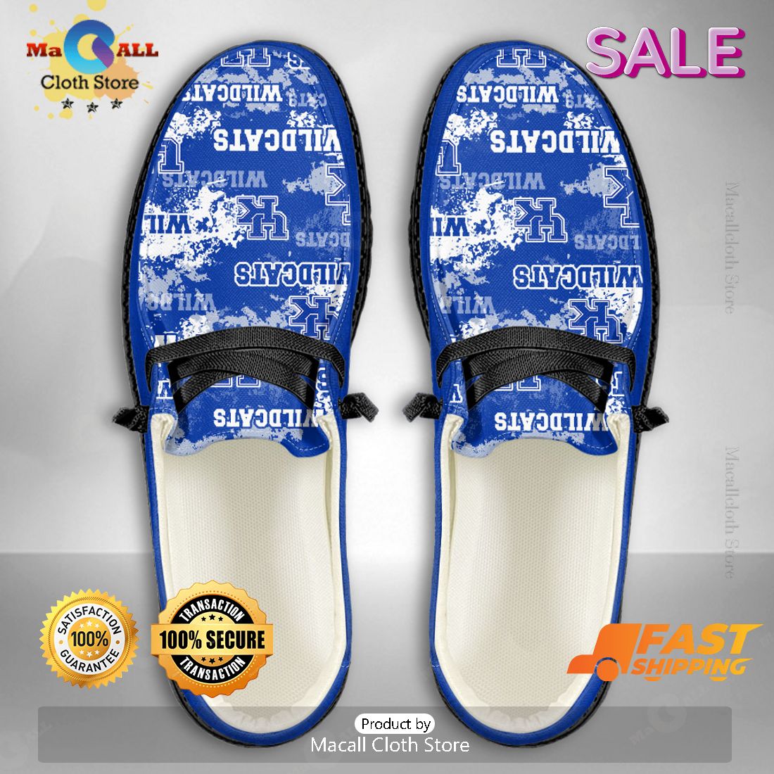 AVAILABLE NCAA Kentucky Wildcats Custom Name Hey Dude Shoes AVAILABLE NCAA Kentucky Wildcats Custom Name Hey Dude Shoes