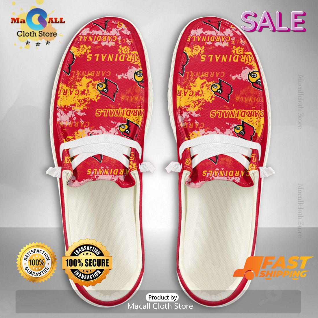 AVAILABLE NCAA Louisville Cardinals Custom Name Hey Dude Shoes Limited 2024