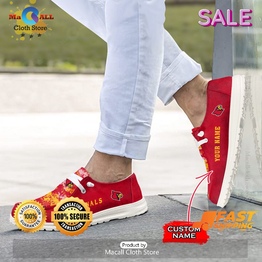 AVAILABLE NCAA Louisville Cardinals Custom Name Hey Dude Shoes Limited 2024 AVAILABLE NCAA Louisville Cardinals Custom Name Hey Dude Shoes Limited 2024