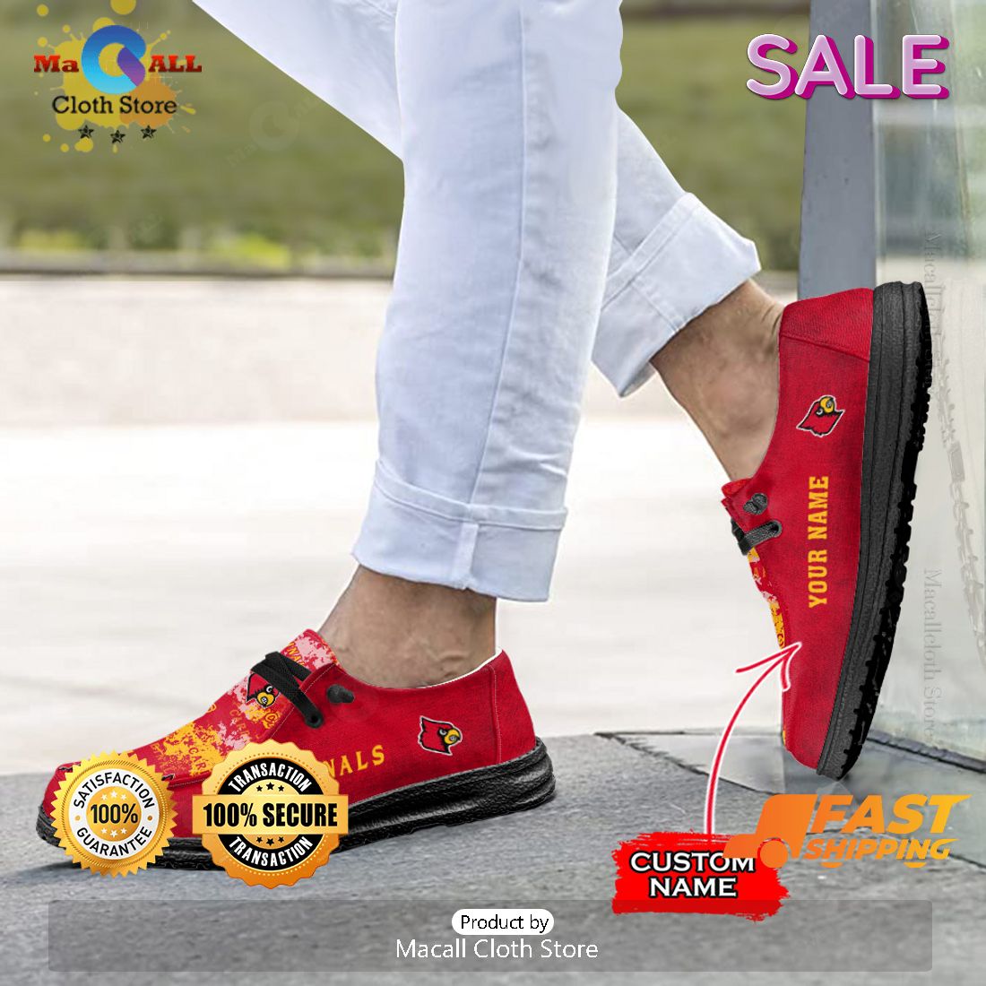 AVAILABLE NCAA Louisville Cardinals Custom Name Hey Dude Shoes Limited 2024 AVAILABLE NCAA Louisville Cardinals Custom Name Hey Dude Shoes Limited 2024