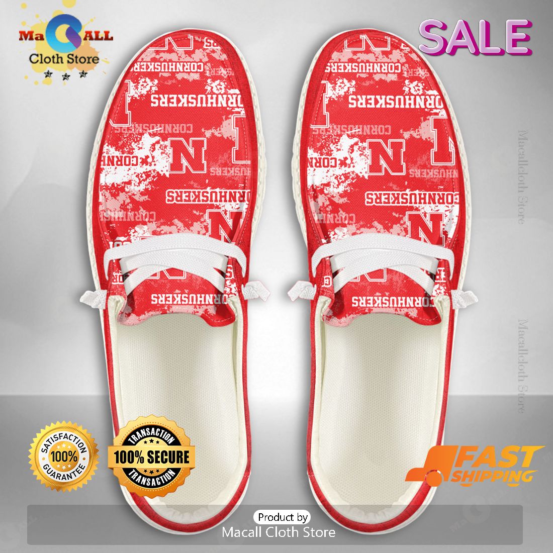 BEST NCAA Nebraska Cornhuskers Custom Name Hey Dude Shoes