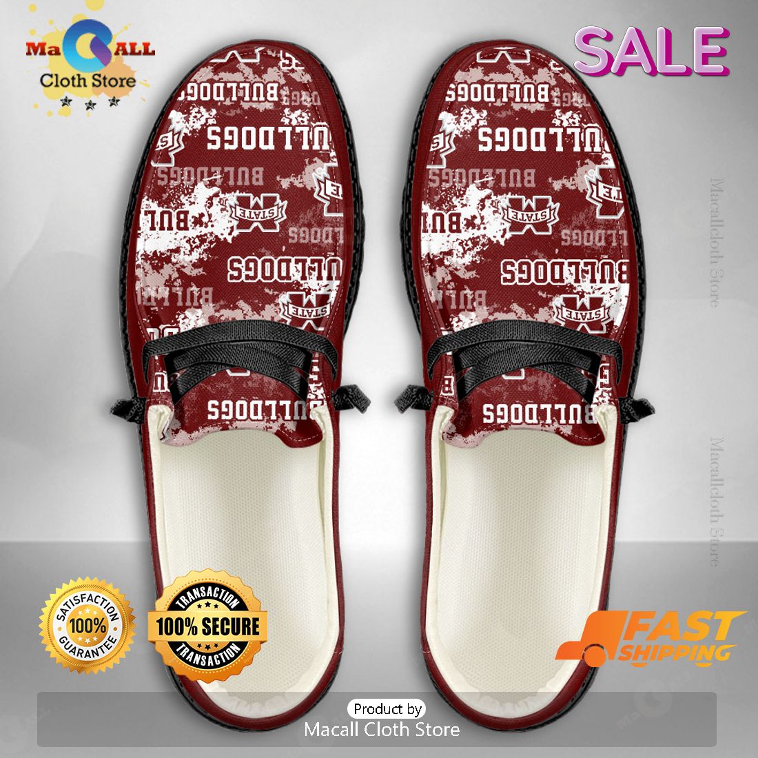 HOT TREND NCAA Mississippi State Bulldogs Custom Name Hey Dude Shoes HOT TREND NCAA Mississippi State Bulldogs Custom Name Hey Dude Shoes