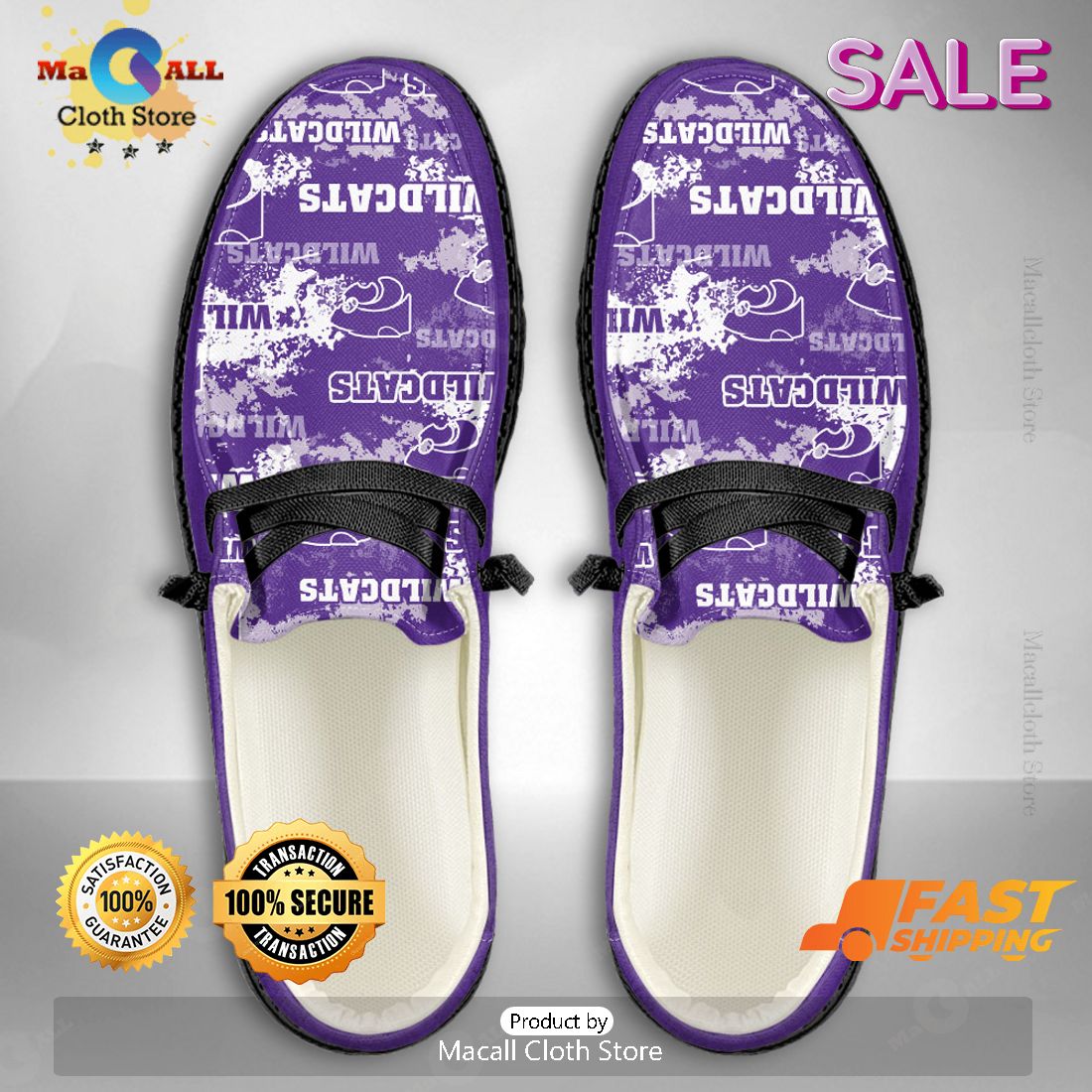 LUXURY NCAA Kansas State Wildcats Custom Name Hey Dude Shoes
