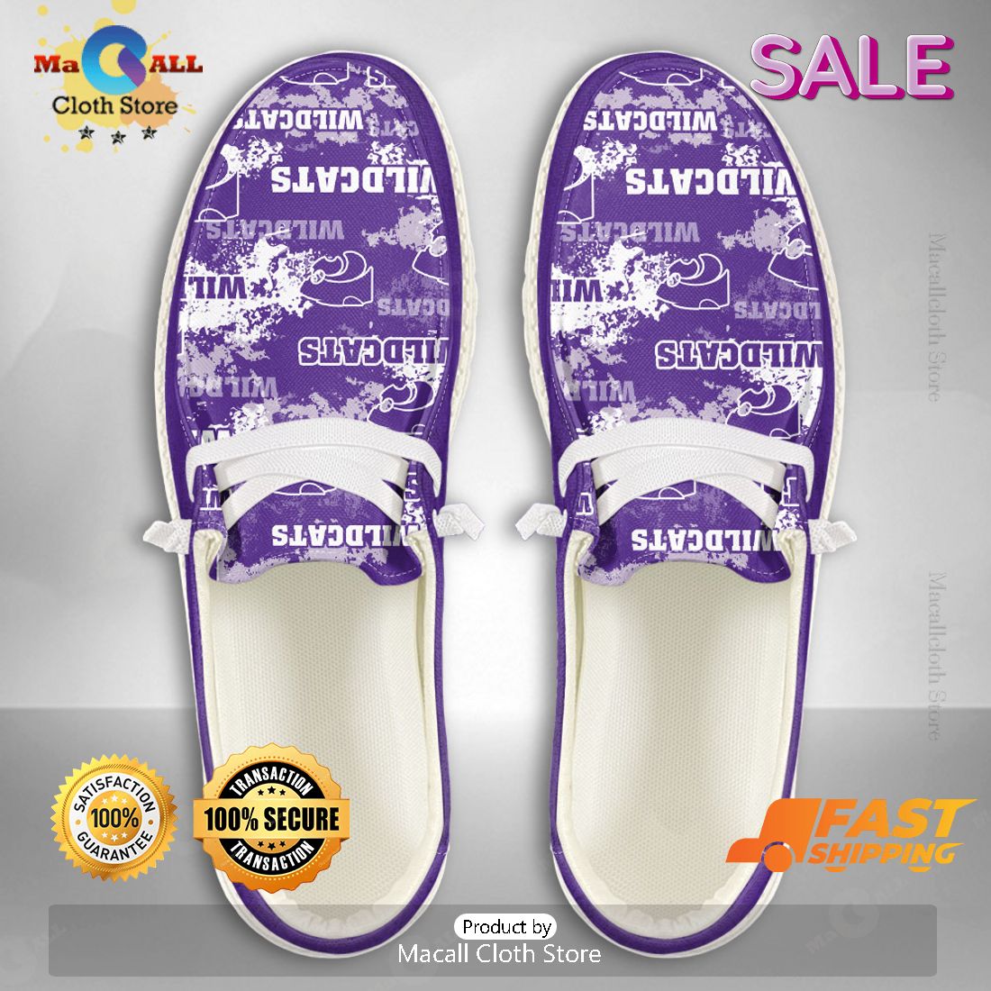 LUXURY NCAA Kansas State Wildcats Custom Name Hey Dude Shoes