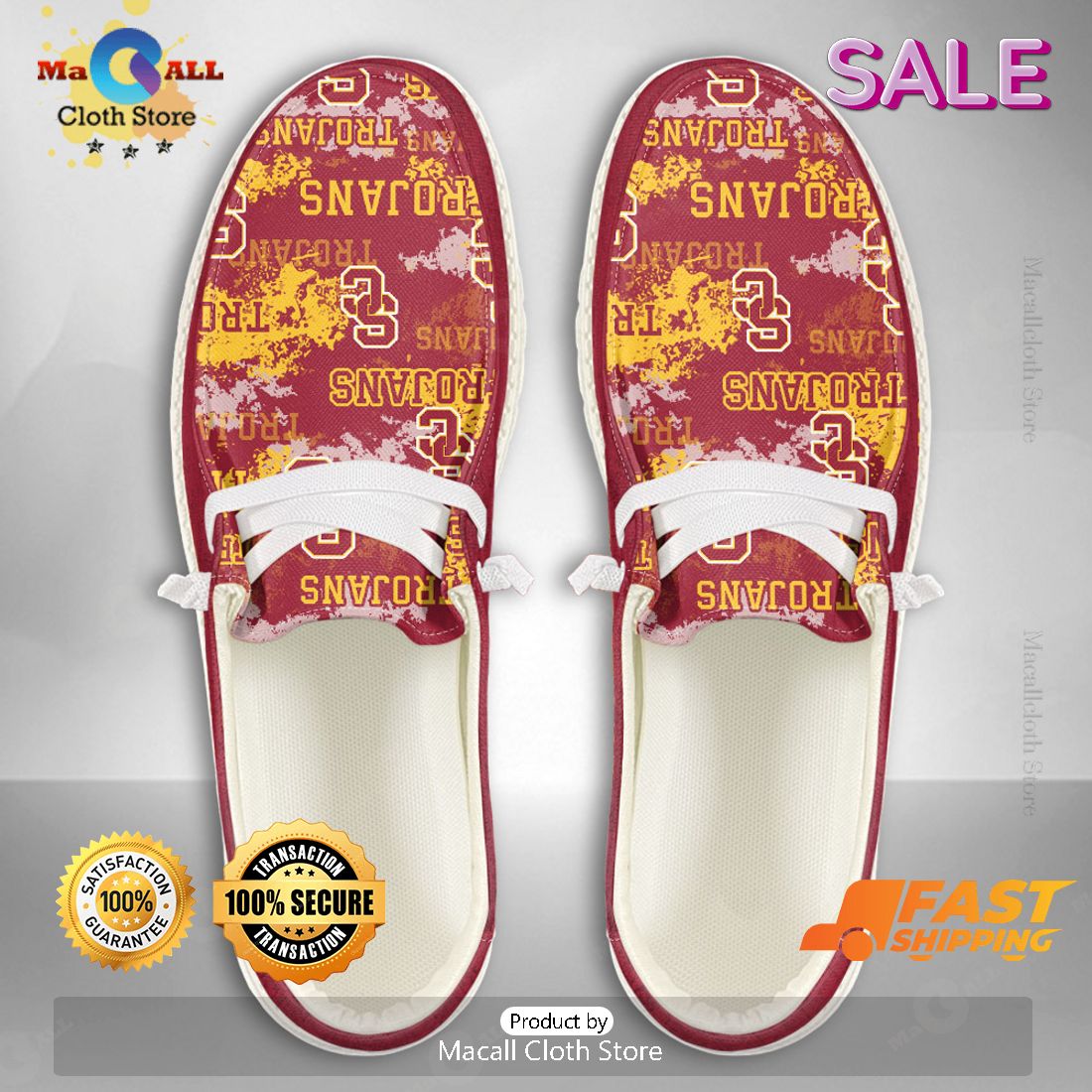 NEW NCAA USC Trojans Custom Name Hey Dude Shoes Limited 2024