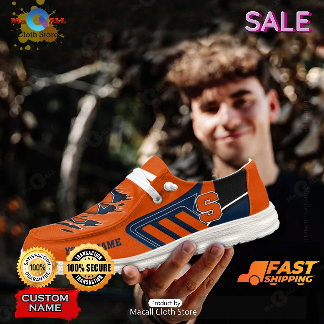 BEST NCAA Syracuse Orange Custom Name Hey Dude Shoes POD Design BEST NCAA Syracuse Orange Custom Name Hey Dude Shoes POD Design