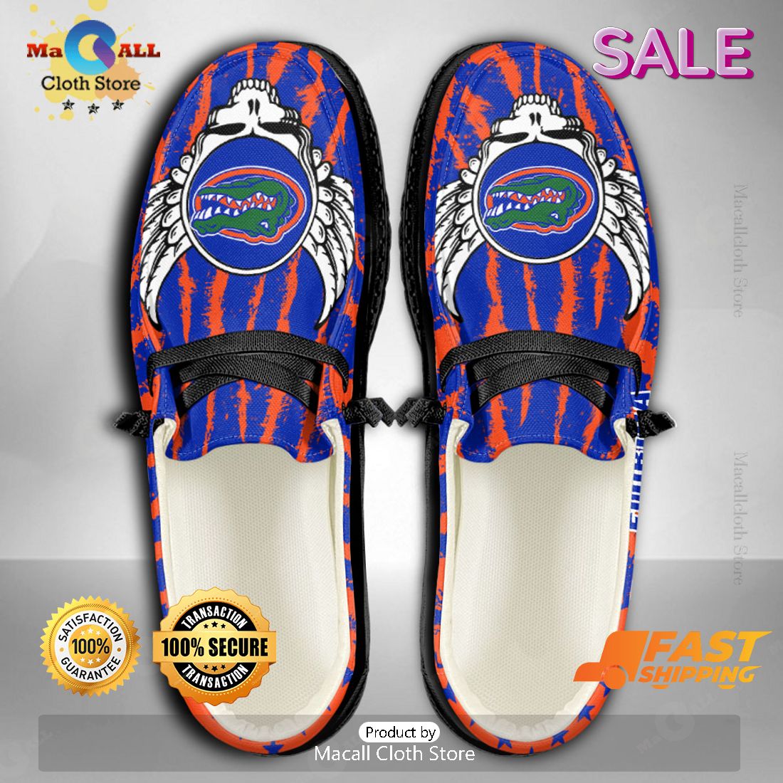 HOT NCAA Florida Gators Custom Name Hey Dude Shoes