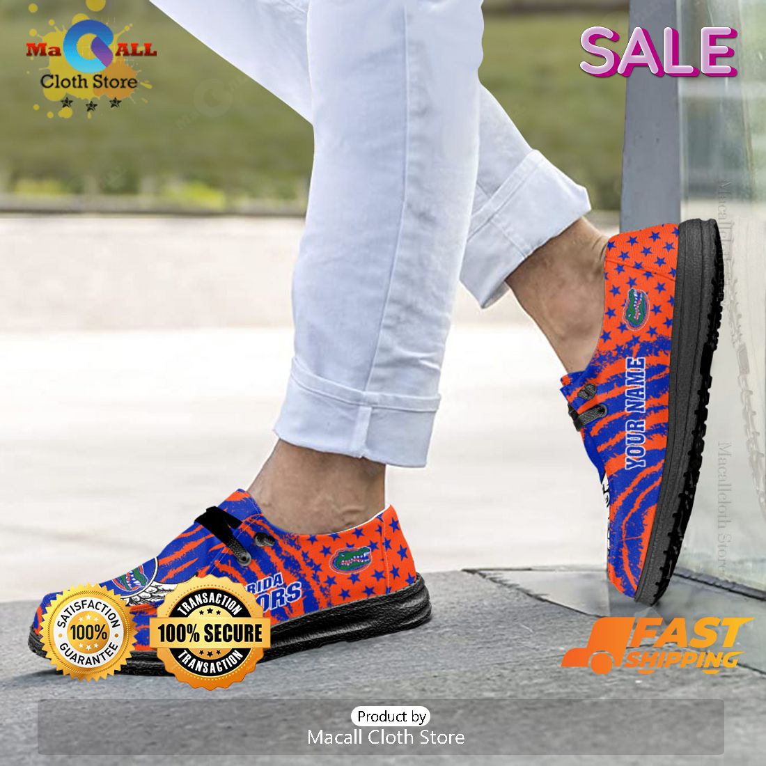 HOT NCAA Florida Gators Custom Name Hey Dude Shoes HOT NCAA Florida Gators Custom Name Hey Dude Shoes