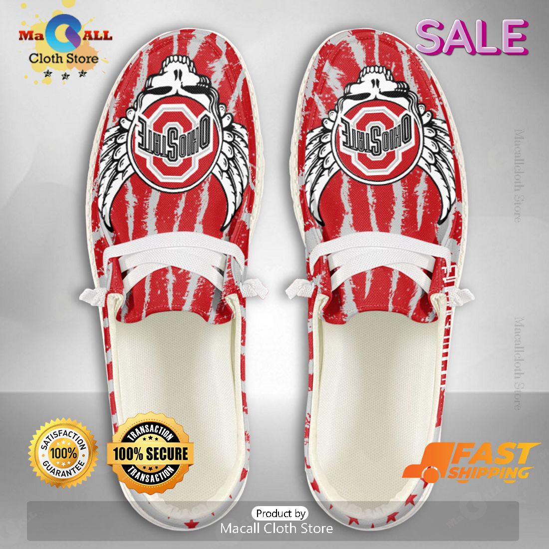 LIMITED NCAA Ohio State Buckeyes Custom Name Hey Dude Shoes LIMITED NCAA Ohio State Buckeyes Custom Name Hey Dude Shoes
