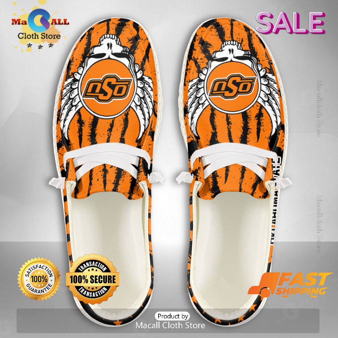 PREMIUM NCAA Oklahoma State Cowboys Custom Name Hey Dude Shoes
