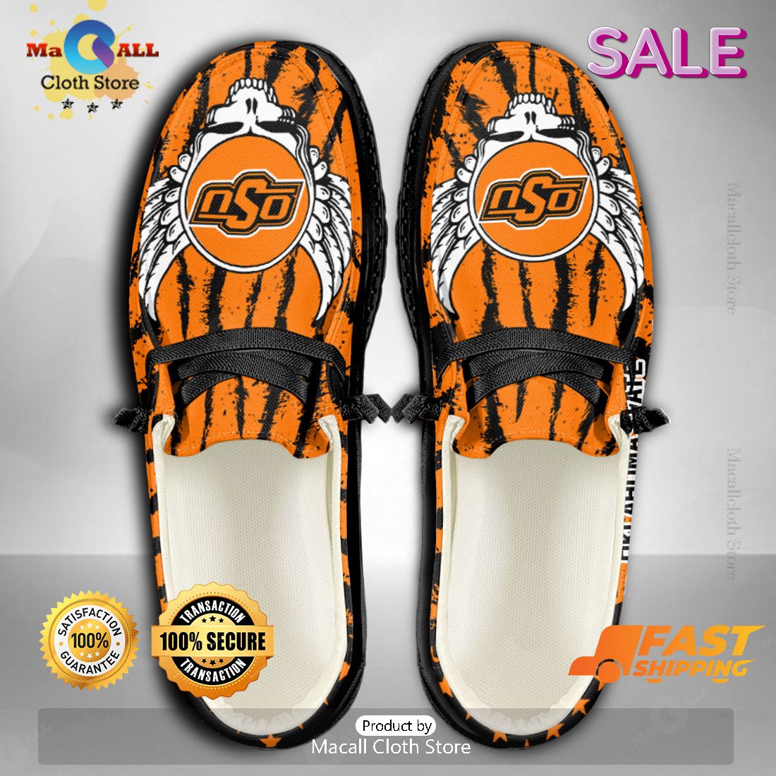 PREMIUM NCAA Oklahoma State Cowboys Custom Name Hey Dude Shoes