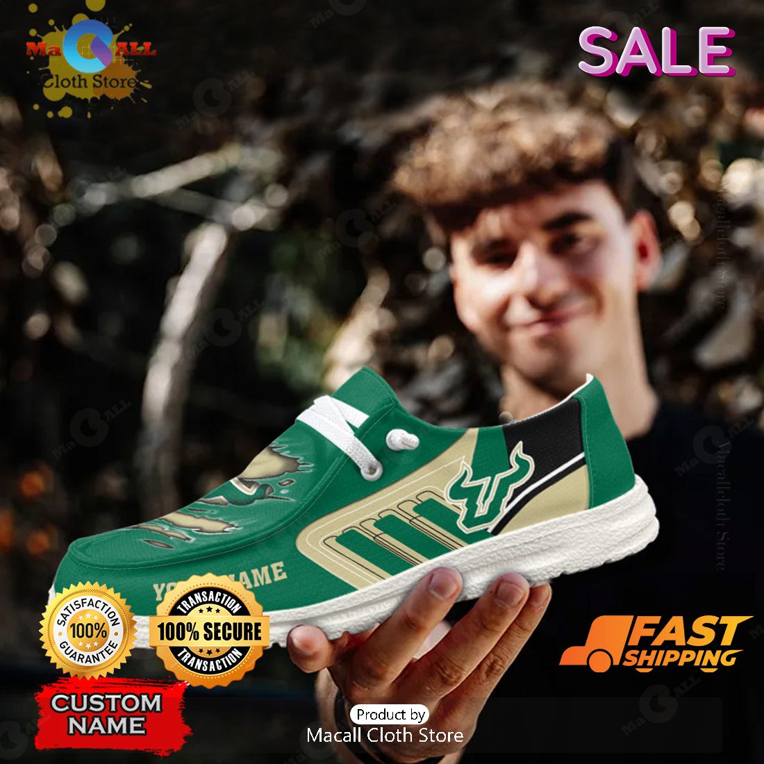 PREMIUM NCAA South Florida Bulls Custom Name Hey Dude Shoes Limited 2024 PREMIUM NCAA South Florida Bulls Custom Name Hey Dude Shoes Limited 2024