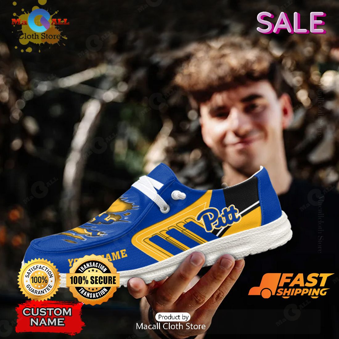 TRENDING NCAA Pittsburgh Panthers Custom Name Hey Dude Shoes_ TRENDING NCAA Pittsburgh Panthers Custom Name Hey Dude Shoes_
