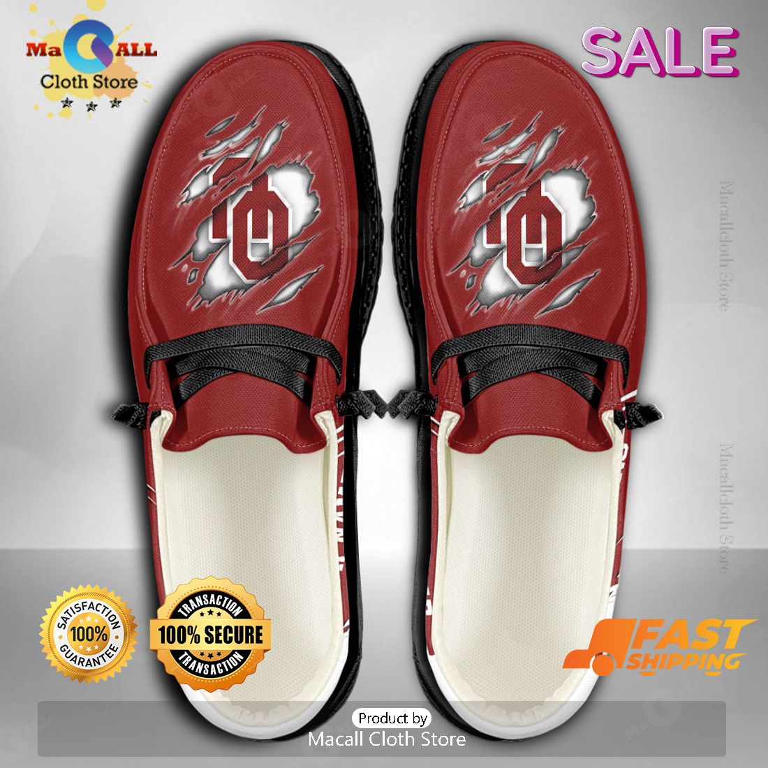 HOT TREND NCAA Oklahoma Sooners Custom Name Hey Dude  Shoes POD Design