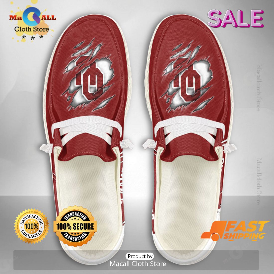 HOT TREND NCAA Oklahoma Sooners Custom Name Hey Dude  Shoes POD Design HOT TREND NCAA Oklahoma Sooners Custom Name Hey Dude  Shoes POD Design