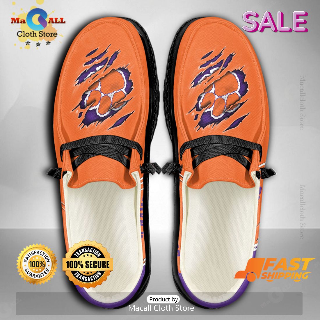 LIMITED NCAA Clemson Tigers Custom Name Hey Dude  Shoes Luxury Brand
