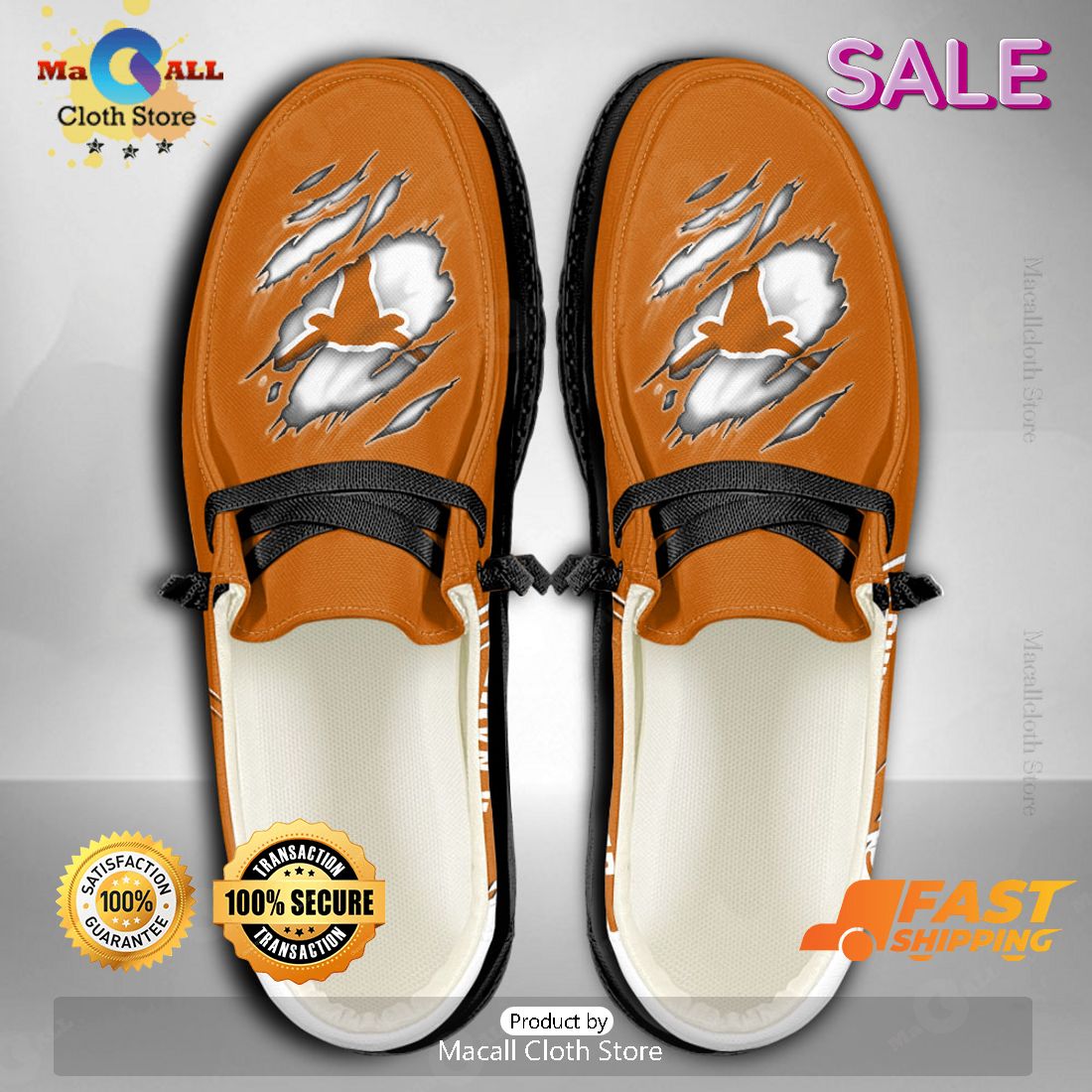 LIMITED NCAA Texas Longhorns Custom Name Hey Dude  Shoes Limited 2024