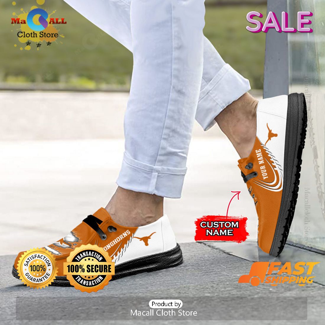 LIMITED NCAA Texas Longhorns Custom Name Hey Dude Shoes Limited 2024 LIMITED NCAA Texas Longhorns Custom Name Hey Dude Shoes Limited 2024