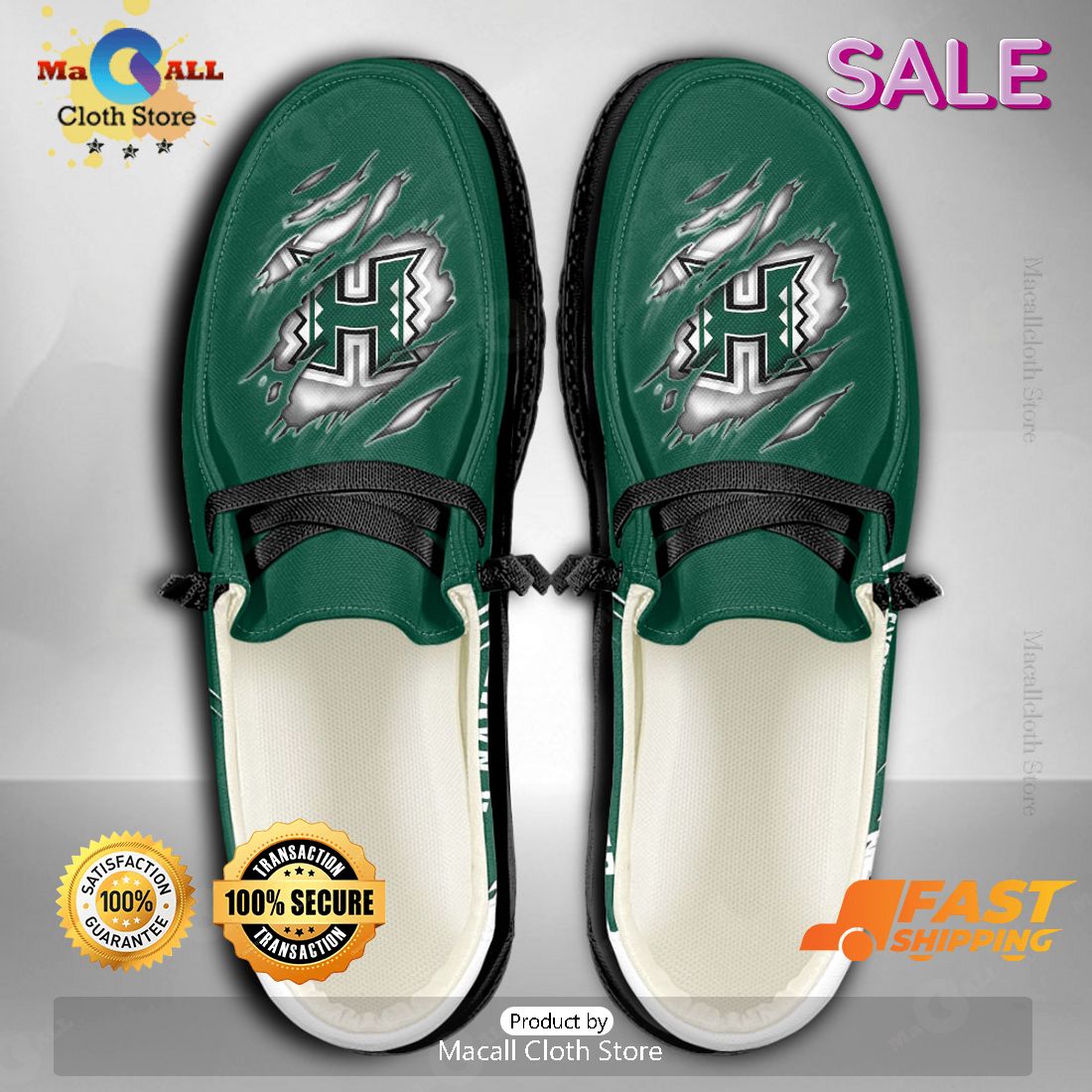 LUXURY NCAA Hawaii Rainbow Warriors Custom Name Hey Dude  Shoes